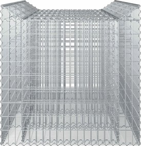 vidaXL Ανασηκωμένο κρεβάτι gabion 2 pcs Ασημί