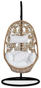 Κρεμαστή πολυθρόνα Comfort Garden 1566, Μαύρο, Καφέ, 196x95x95cm, Ταπισερί