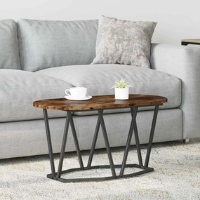 vidaXL Τραπεζάκι Σαλονιού Καπνιστού Δρυ 80x40x40,5 εκ. Αποσυναρμολογούμενο Ξύλο και Μέταλλο