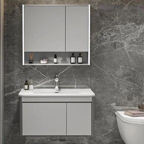 Σετ Μπάνιου YVONNE 60 Plywood Γκρί 60x48x120 εκ.