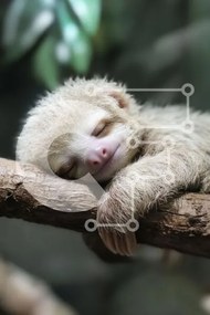 Intra Συλλεκτικό Ξύλινο Παζλ Plywood  4mm - Sleeping Sloth που στηρίζεται σε ένα κλαδί Σε Ξύλινο Κουτί - Διαστάσεις: 10x10 cm – 25 κομμάτια