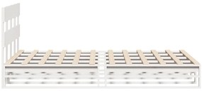 vidaXL Σκελετός Κρεβ. Χωρίς Στρώμα Λευκό 150x200 εκ Μασίφ Πεύκο