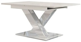 Τραπέζι Goodyear 103, Γυαλιστερό λευκό, 75x80x140cm, Επιμήκυνση, Πλαστικοποιημένη μοριοσανίδα