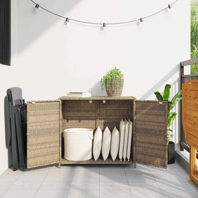 vidaXL Ντουλάπι Αποθήκευσης Κήπου Beige 83x45x76 εκ. Συνθετικό Ρατάν