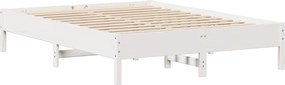 vidaXL Σκελετός Κρεβ. Χωρίς Στρώμα Λευκό 135x190 εκ Μασίφ Πεύκο