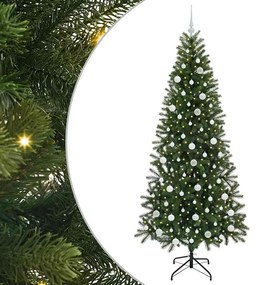 vidaXL Τεχνητό Χριστουγεννιάτικο Δέντρο Πράσινο 210 cm ΠΕ και PVC