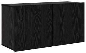 vidaXL Ντουλάπι TV Επιτοίχιο 4 pcs Μαύρη Οξυά Επεξεργασμένο ξύλο