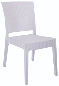 Καρέκλα Κήπου Λευκό Rattan 47x55x87cm - 14720004 - 14720004