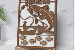 Σετ των 2 Intra απο ξύλο plywood 3mm-4mm πάχος Τρισδιάστατο εξατομικευμένο σημάδι της γιορτής του πατέρα Δίασταση 30x20 cm INTRAFABR-119615422