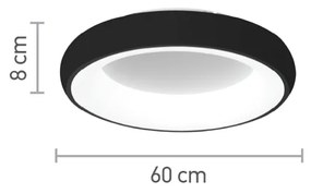 Πλαφονιέρα οροφής από μαύρο και λευκό ακρυλικό (42020-Α-Black) - Μέταλλο - 42020-Α-Black