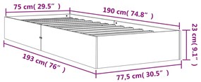 Σκελετός Κρεβ. Χωρίς Στρώμα Καφέ Κεριού 75x190 εκ Μασίφ Πεύκο - Καφέ