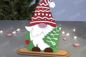 Σετ των 2 Intra απο ξύλο plywood 3mm-4mm πάχος Χριστουγεννιάτικα στοιχειά | Επιτραπέζιο αγαλματίδιο | CNC Δίασταση 15x15 cm INTRAFABR-107440044