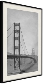 Αφίσα - Bridge in San Francisco II - 20x30 - Μαύρο - Με πασπαρτού