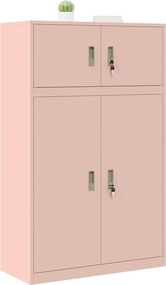 vidaXL Ντουλάπι αποθήκευσης 2 τμχ. Ροζ 90 x 40 x 145 cm Ατσάλι