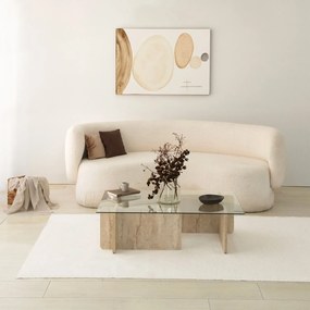 Τραπεζάκι Σαλονιού Τραβερτίνη DEFOZE 105x65x30