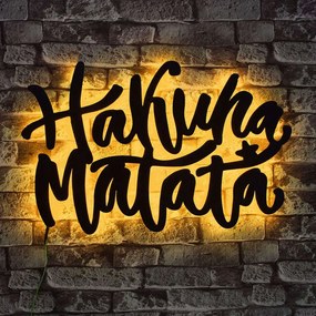 Διακοσμητικό Τοίχου Με Φως Led Hakuna Matata 692FRW1150 40x60cm Yellow-Black Wallity Mdf