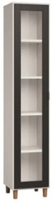 Βιτρίνα Simple-Λευκό - Μαύρο - 39.00Χ38.00Χ194.50cm
