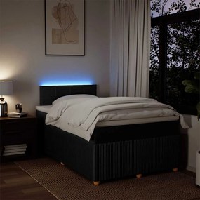 vidaXL Κρεβάτι Boxspring με Στρώμα Μαύρο 120x190 εκ. Υφασμάτινο