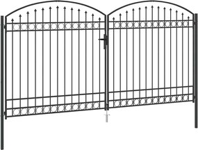 vidaXL Πύλη Φράχτη Assen 401 x 250 εκ. Ατσάλι Γκρι Κλειδώσιμο