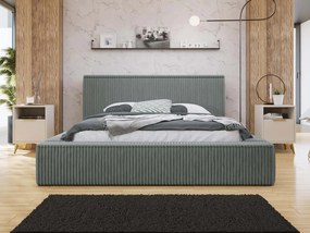 Επενδυμένο κρεβάτι Plexi-Gkri-Anthraki-180 x 200