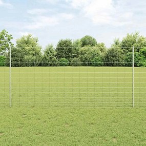 vidaXL Φράχτης με Στήλες. Ασημί 1.2 x 25 m Ατσάλι