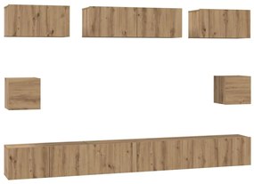 vidaXL Σετ επίπλου τηλεόρασης 8 pcs Artisan Oak Επεξεργασμένο ξύλο