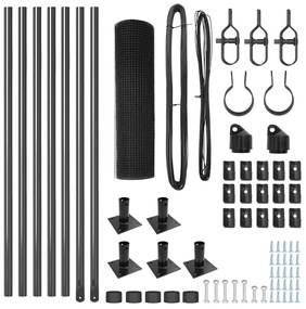 vidaXL Στύλος Περιφράξεων Γκρι 10 x 0,5 μ (16 x 16 mm πλέγμα) Ατσάλι