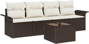 vidaXL Σετ Καναπέ με μαξιλάρι 5 pcs Καφέ συνθετικό ρατάν