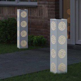 vidaXL Ηλιακό LED Φως Δρόμου 2 pcs Θερμό λευκό 18 x 18 x 80 εκ.