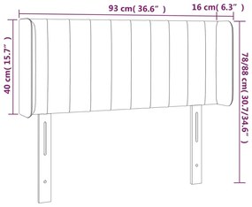 Κεφαλάρι Κρεβατιού LED Σκούρο Πράσινο 93x16x78/88 εκ. Βελούδινο - Πράσινο