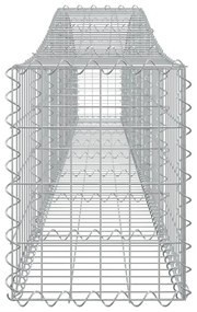 Συρματοκιβώτια Τοξωτά 3 τεμ. 400x30x40/60 εκ. Γαλβαν. Ατσάλι - Ασήμι