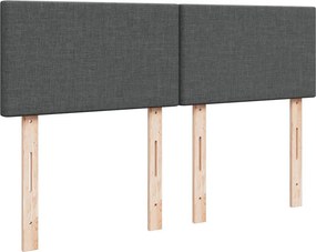 vidaXL Κρεβάτι Boxspring με Στρώμα Σκούρο Γκρι 140x190 εκ. Υφασμάτινο