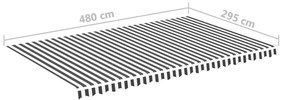 vidaXL Τεντόπανο Ανταλλακτικό Ανθρακί / Λευκό 5 x 3 μ.