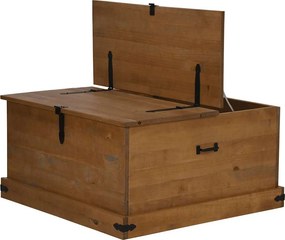 vidaXL Σεντούκι αποθήκευσης HALDEN 91x91x47 cm Ξύλο μασίφ πεύκο
