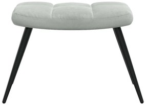 vidaXL Πολυθρόνα Relax Ανοιχτό Γκρι Βελούδινη με Σκαμπό