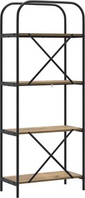 vidaXL Ράφι Βιβλίων 4 επιπέδων 60 x 30 x 146 εκ Επεξεργασμένο ξύλο