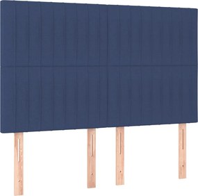 vidaXL Κρεβάτι Boxspring με Στρώμα &amp; LED Μπλε 140x200 εκ. Υφασμάτινο