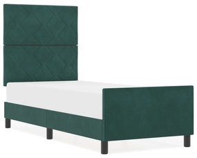 vidaXL Κρεβάτι Σκελετός Σκούρο Πράσινο 80x200 εκ. Βελούδο