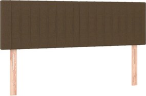 vidaXL Κρεβάτι Boxspring με Στρώμα Σκούρο Καφέ 140x190 εκ. Υφασμάτινο