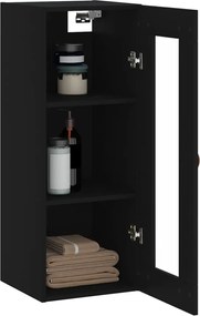 vidaXL Ντουλάπι Τοίχου Μαύρο 34,5x34x90 εκ.