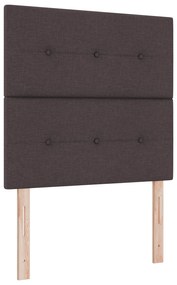 vidaXL Κρεβάτι με σπαστό στρώμα & LED σκούρο καφέ 120x200 cm ύφασμα
