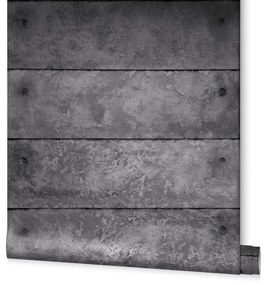 Ταπετσαρία Τοίχου Τούβλα από μπετόν Γκρι-Ανθρακί 34861 53cm x 10m