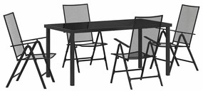 vidaXL Σέτ φαγητού για κήπο 5 pcs Ανθρακί Χάλυβας με επίστρωση πούδρας