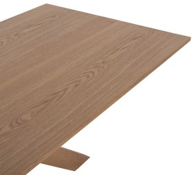 ΤΡΑΠΕΖΙ PAOLO HM9853 MDF ΜΕ ΚΑΠΛΑΜΑ ΦΡΑΞΙΝΟΥ-ΠΟΔΙΑ RUBBERWOOD-ΦΥΣΙΚΟ 180x90x75Yεκ - HM9853