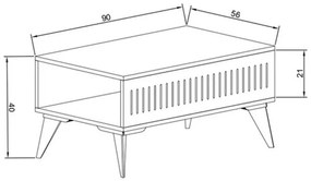 Τραπεζάκι σαλονιού Marla καρυδί 90x56x40 εκ. 90x56x40 εκ.