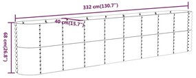 Ζαρντινιέρα Πράσινη 332x40x68 εκ Ατσάλι με Ηλεκτρ. Βαφή Πούδρας - Πράσινο