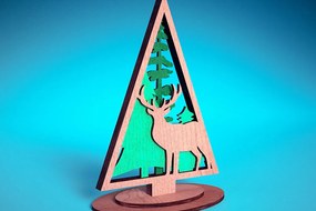 Σετ των 3 Intra απο ξύλο plywood 3mm-4mm πάχος - Χριστουγεννιάτικο Δέντρο Κοπή Laser | Χριστούγεννα Δίασταση 15x15 cm INTRAFABR-72023512