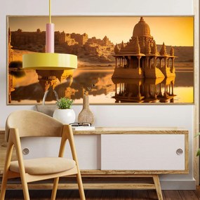 Πίνακας σε Plexiglass με Θέμα &#8220;Gadisar lake&#8221; σε ξύλινη Κορνίζα - 80cmx50cm