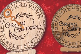 Σετ των 2 Intra απο ξύλο plywood 3mm-4mm πάχος Χριστουγεννιάτικη αντίστροφη μέτρηση Μπιχλιμπίδι Δίασταση 15x15 cm INTRAFABR-107913417