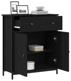 vidaXL Μπουφές Μαύρο Δρυς 70x30x80 εκ. Κατασκευασμένο από Τεχνητό Ξύλο και Ατσάλι